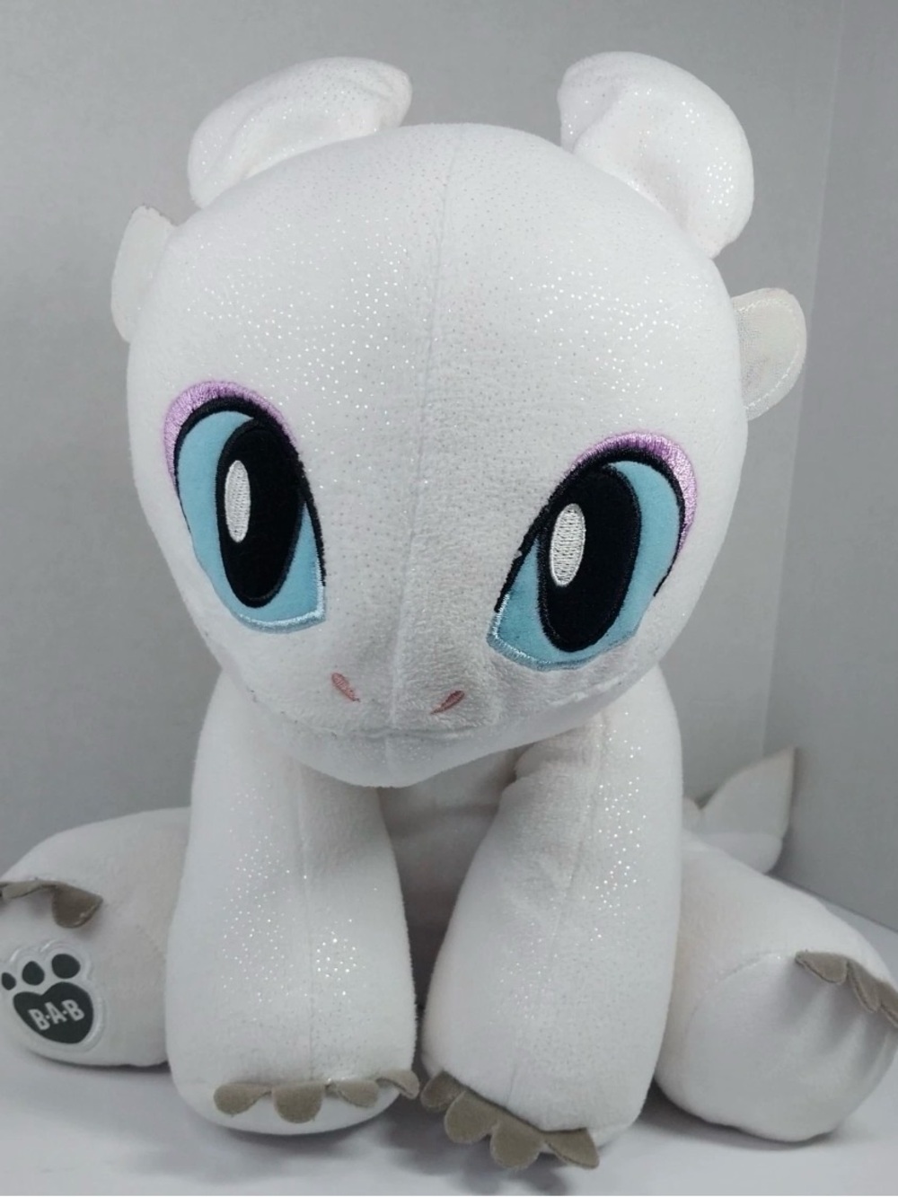 Build a Bear how to train your Dragon sparkle White light fury plush 2019 BAB